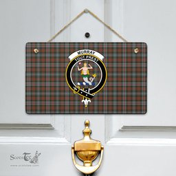 Scottish Murray of Atholl Weathered Clan Tartan Door Sign - Crest Classic Scottish Plaid Tartan Plaid