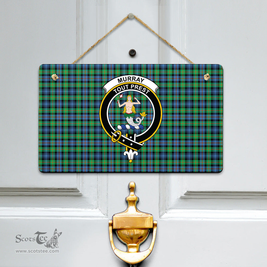 Scottish Murray of Atholl Ancient Clan Tartan Door Sign - Crest Classic Scottish Plaid Tartan Plaid