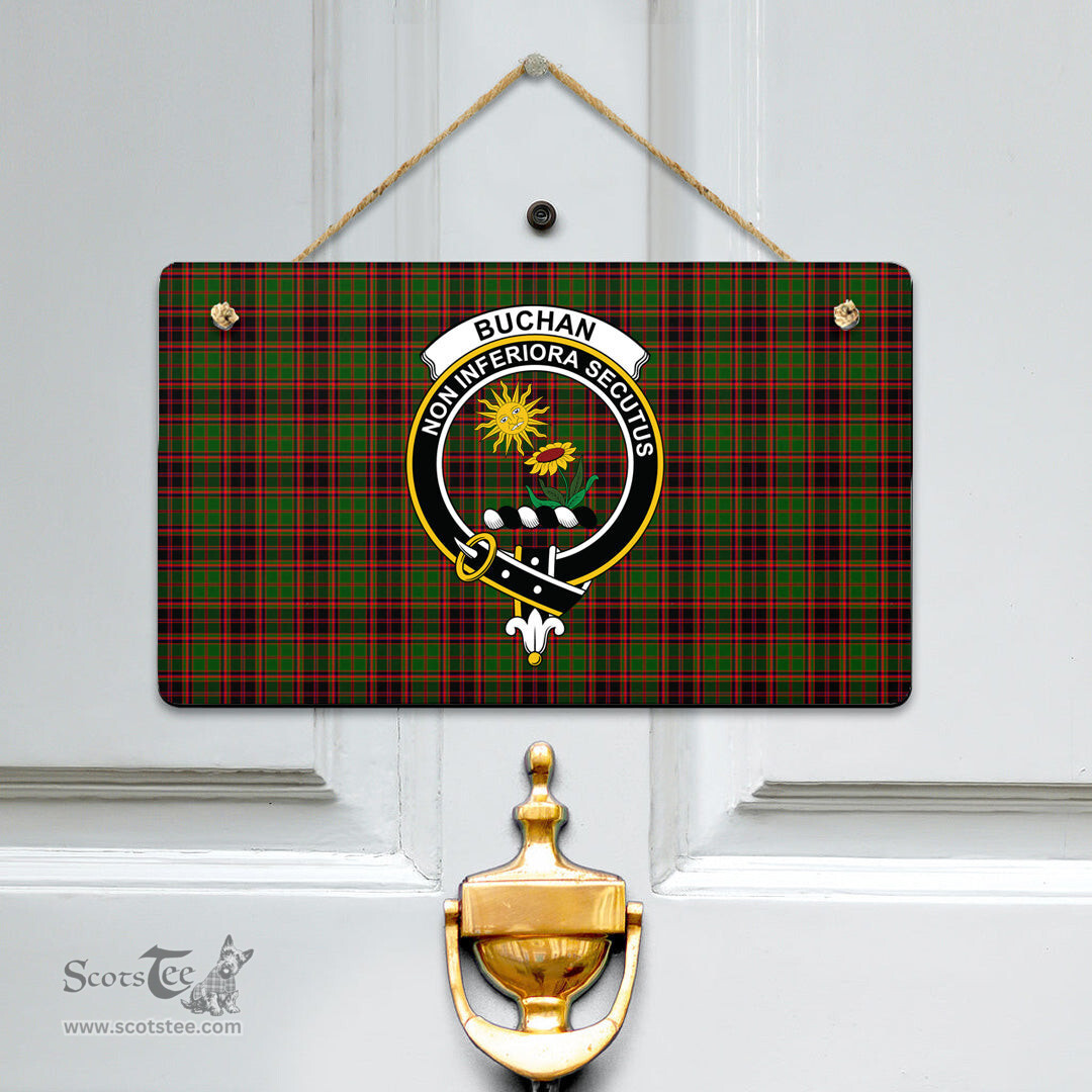 Scottish Buchan Modern Clan Tartan Door Sign - Crest Classic Scottish Plaid Tartan Plaid