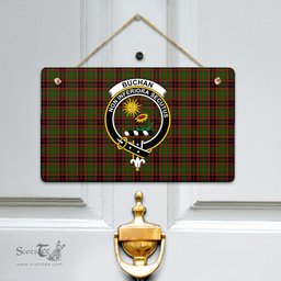 Scottish Buchan Modern Clan Tartan Door Sign - Crest Classic Scottish Plaid Tartan Plaid