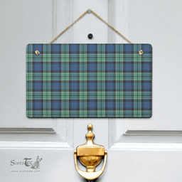 Scottish Leslie Hunting Ancient Clan Tartan Door Sign - Classic Scottish Plaid Tartan Plaid