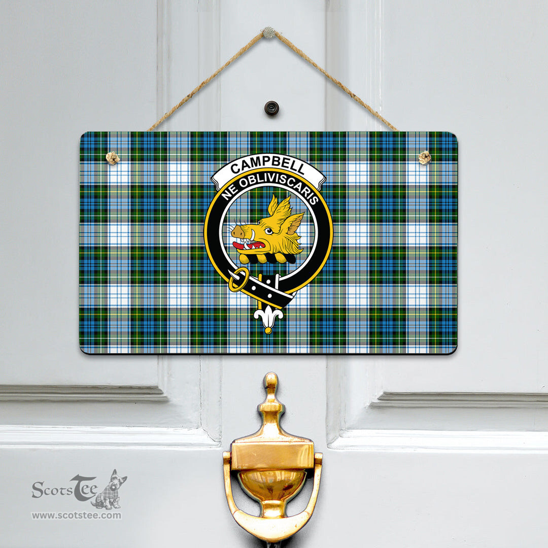 Scottish Campbell Dress Clan Tartan Door Sign - Crest Classic Scottish Plaid Tartan Plaid