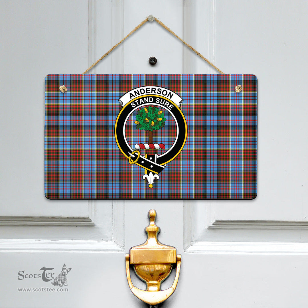 Scottish Anderson Modern Clan Tartan Door Sign - Crest Classic Scottish Plaid Tartan Plaid