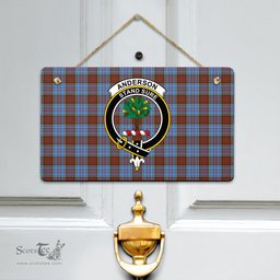 Scottish Anderson Modern Clan Tartan Door Sign - Crest Classic Scottish Plaid Tartan Plaid