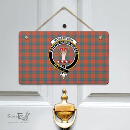 Scottish Robertson Ancient Clan Tartan Door Sign - Crest Classic Scottish Plaid Tartan Plaid