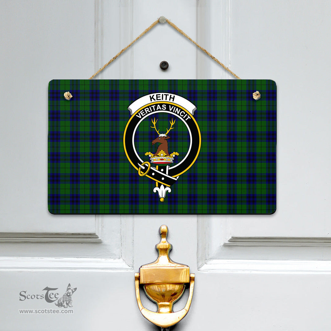Scottish Keith Modern Clan Tartan Door Sign - Crest Classic Scottish Plaid Tartan Plaid
