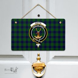 Scottish Keith Modern Clan Tartan Door Sign - Crest Classic Scottish Plaid Tartan Plaid