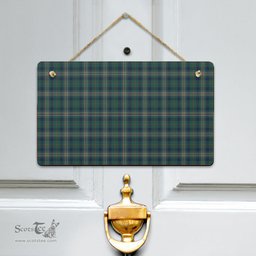 Scottish Kennedy Modern Clan Tartan Door Sign - Classic Scottish Plaid Tartan Plaid