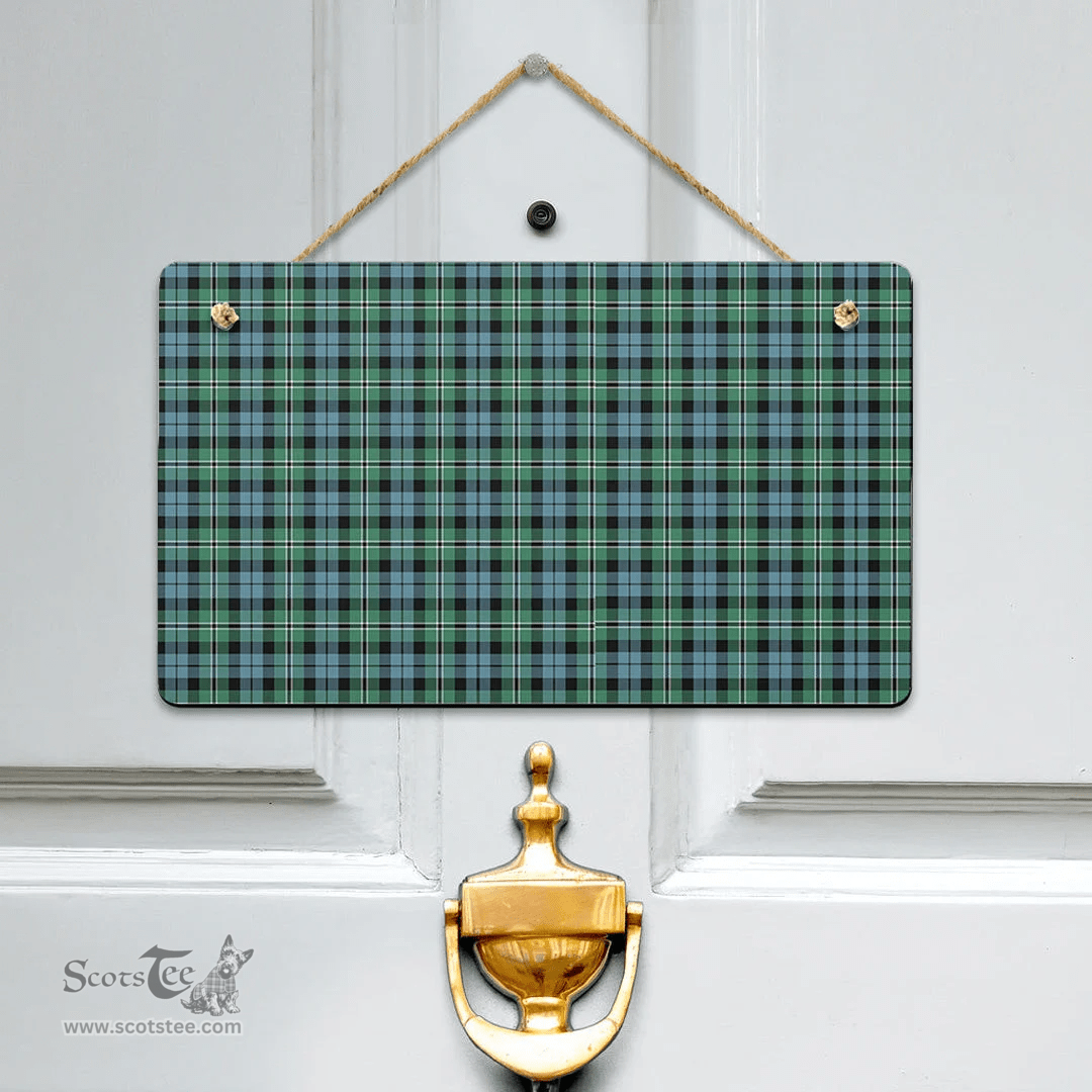 Scottish Melville Clan Tartan Door Sign - Classic Scottish Plaid Tartan Plaid