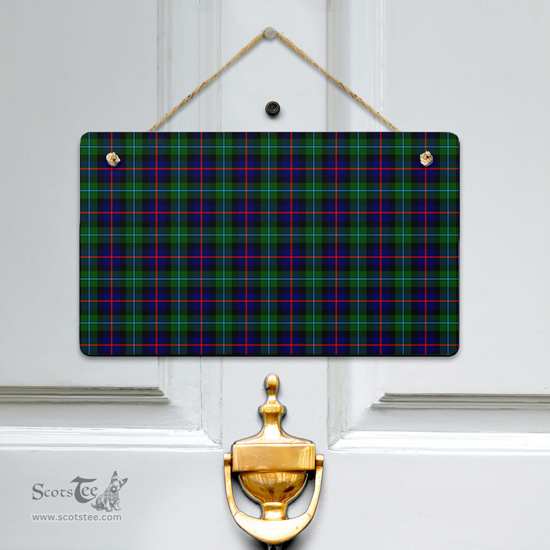 Scottish Campbell of Cawdor Modern Clan Tartan Door Sign - Classic Scottish Plaid Tartan Plaid