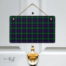 Scottish Campbell of Cawdor Modern Clan Tartan Door Sign - Classic Scottish Plaid Tartan Plaid