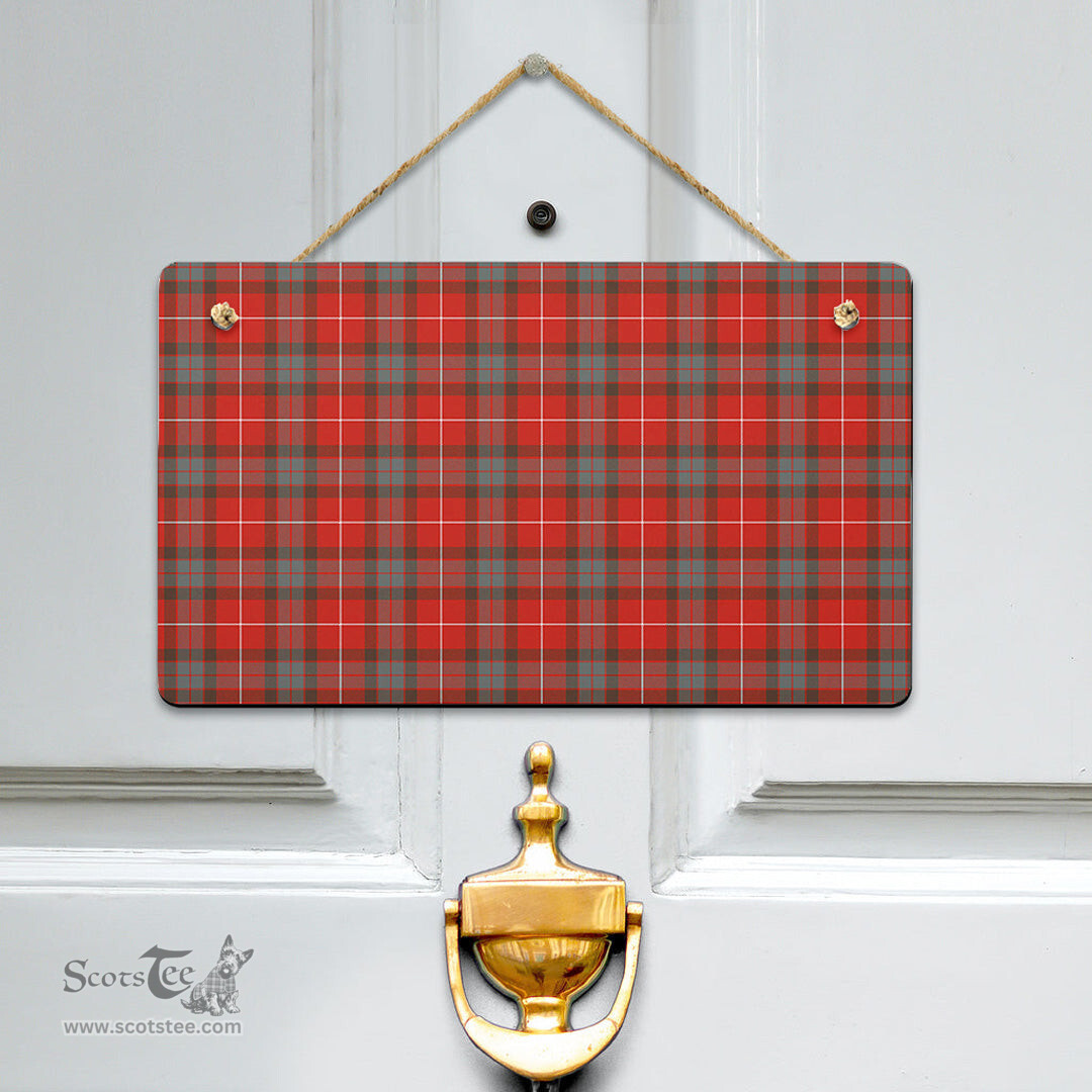 Scottish Fraser Weathered Clan Tartan Door Sign - Classic Scottish Plaid Tartan Plaid