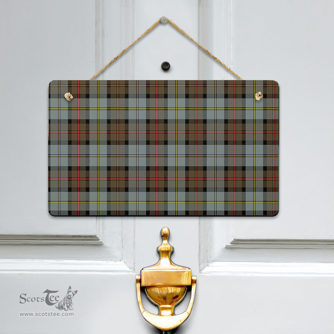 Scottish MacLeod of Harris Weathered Clan Tartan Door Sign - Classic Scottish Plaid Tartan Plaid
