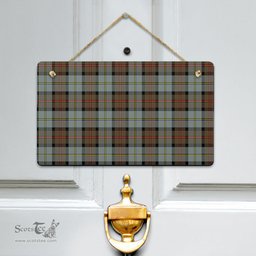 Scottish MacLeod of Harris Weathered Clan Tartan Door Sign - Classic Scottish Plaid Tartan Plaid