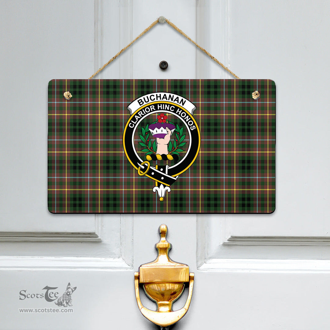 Scottish Buchanan Hunting Clan Tartan Door Sign - Crest Classic Scottish Plaid Tartan Plaid