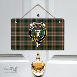 Scottish Buchanan Hunting Clan Tartan Door Sign - Crest Classic Scottish Plaid Tartan Plaid