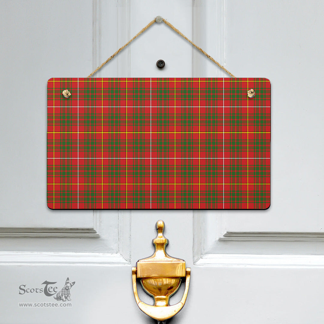 Scottish Bruce Modern Clan Tartan Door Sign - Classic Scottish Plaid Tartan Plaid