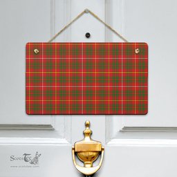 Scottish Bruce Modern Clan Tartan Door Sign - Classic Scottish Plaid Tartan Plaid