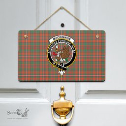 Scottish MacKinnon Ancient Clan Tartan Door Sign - Crest Classic Scottish Plaid Tartan Plaid