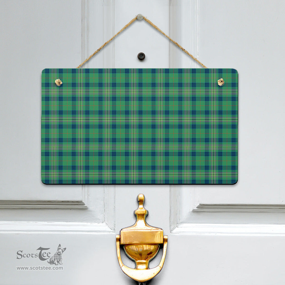 Scottish Kennedy Ancient Clan Tartan Door Sign - Classic Scottish Plaid Tartan Plaid