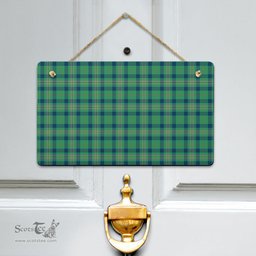 Scottish Kennedy Ancient Clan Tartan Door Sign - Classic Scottish Plaid Tartan Plaid