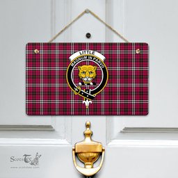Scottish Little Clan Tartan Door Sign - Crest Classic Scottish Plaid Tartan Plaid