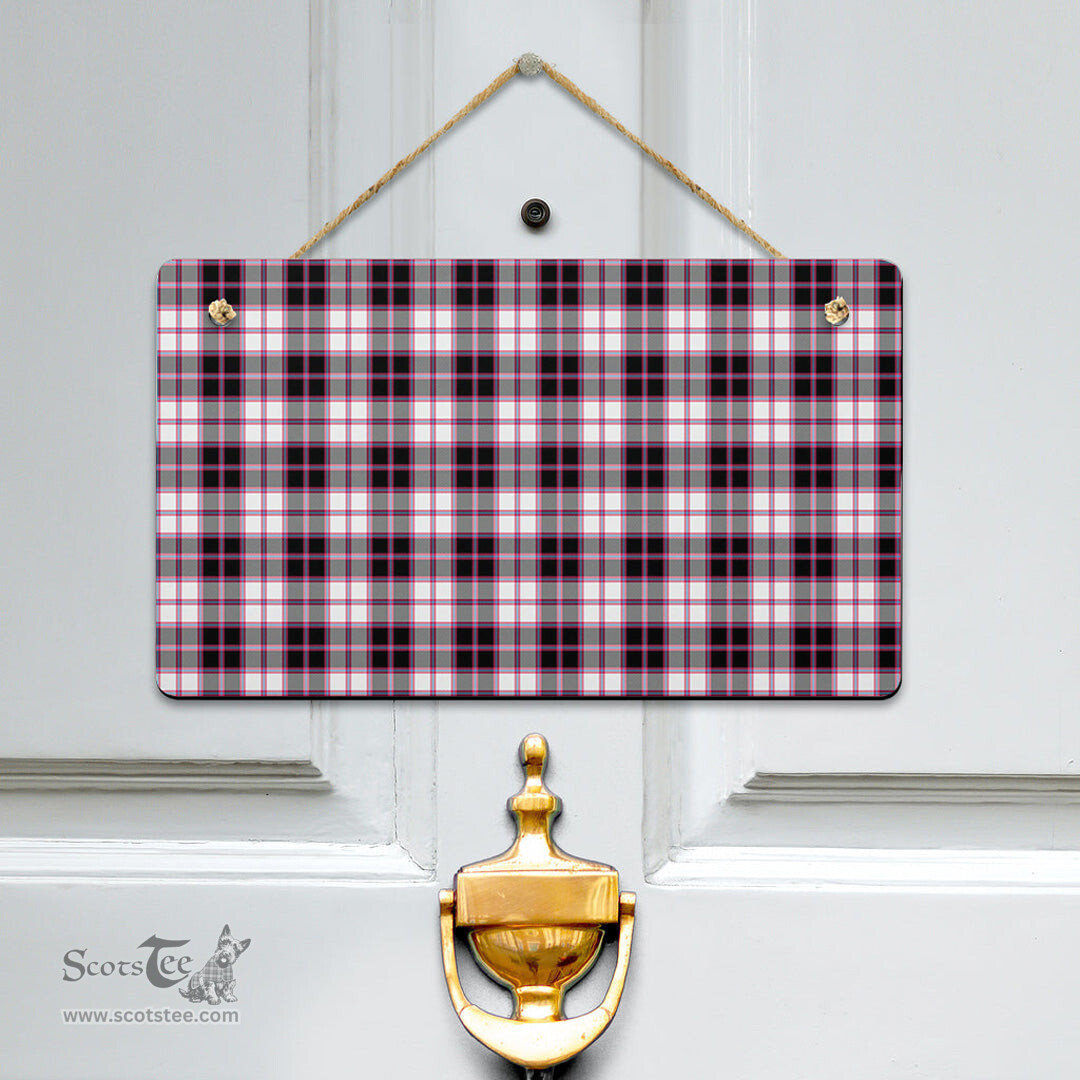 Scottish MacPherson Hunting Modern Clan Tartan Door Sign - Classic Scottish Plaid Tartan Plaid