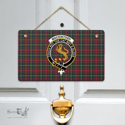 Scottish MacKintosh Hunting Modern Clan Tartan Door Sign - Crest Classic Scottish Plaid Tartan Plaid