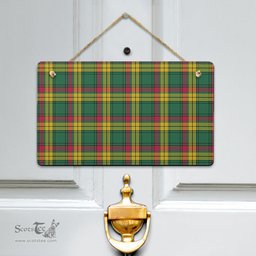 Scottish MacMillan Old Ancient Clan Tartan Door Sign - Classic Scottish Plaid Tartan Plaid