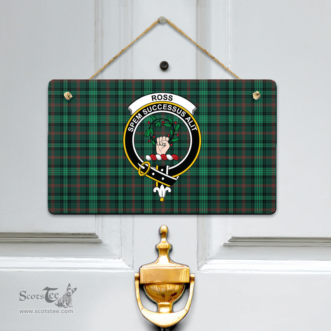 Scottish Ross Hunting Modern Clan Tartan Door Sign - Crest Classic Scottish Plaid Tartan Plaid