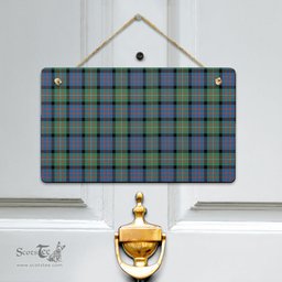 Scottish MacDonnell of Glengarry Ancient Clan Tartan Door Sign - Classic Scottish Plaid Tartan Plaid