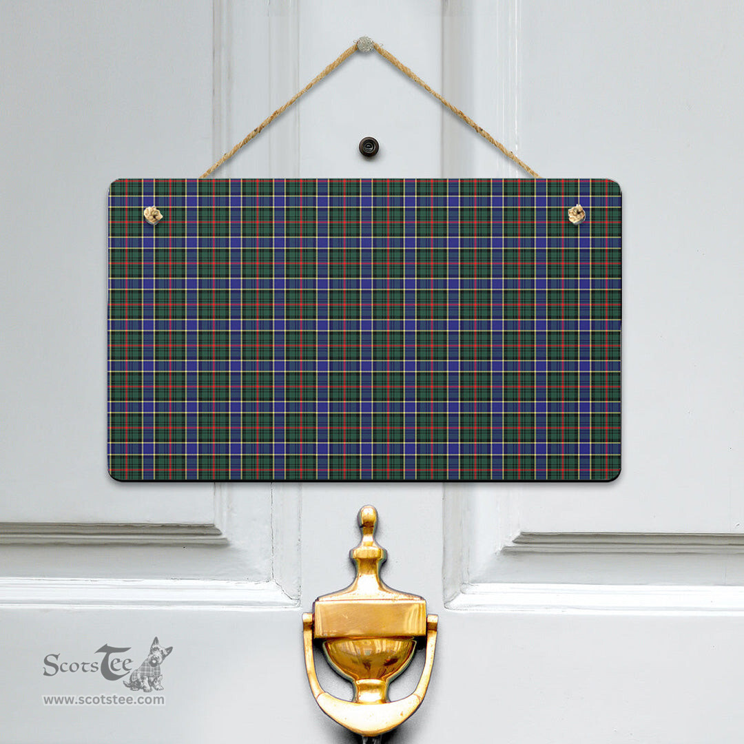 Scottish Ogilvie Hunting Modern Clan Tartan Door Sign - Classic Scottish Plaid Tartan Plaid