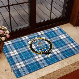 Scottish Roberton Clan Tartan Rubber Door Mat - Classic Scottish Plaid Tartan Plaid