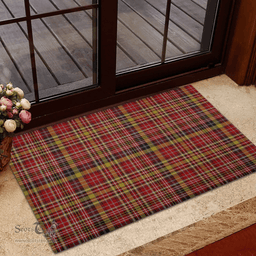 Scottish Ogilvie (Ogilvy) of Strathallan Clan Tartan Rubber Door Mat - Classic Scottish Plaid Tartan Plaid