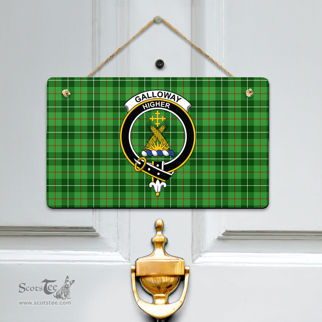 Scottish Galloway District Clan Tartan Door Sign - Crest Classic Scottish Plaid Tartan Plaid