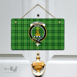Scottish Galloway District Clan Tartan Door Sign - Crest Classic Scottish Plaid Tartan Plaid