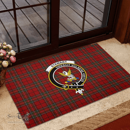 Scottish Stewart of Galloway 01 Clan Tartan Rubber Door Mat - Classic Scottish Plaid Tartan Plaid