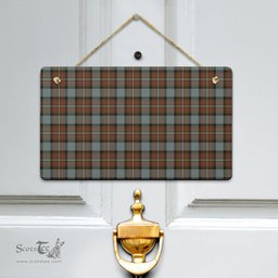 Scottish Fergusson Weathered Clan Tartan Door Sign - Classic Scottish Plaid Tartan Plaid
