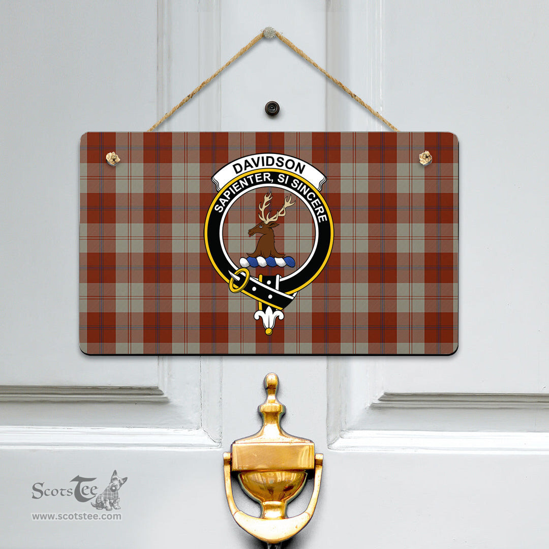 Scottish Davidson Dress Dancers Clan Tartan Door Sign - Crest Classic Scottish Plaid Tartan Plaid