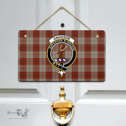 Scottish Davidson Dress Dancers Clan Tartan Door Sign - Crest Classic Scottish Plaid Tartan Plaid