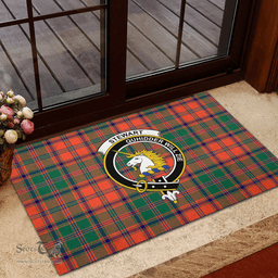 Scottish Stewart of Appin Ancient Clan Tartan Rubber Door Mat - Classic Scottish Plaid Tartan Plaid