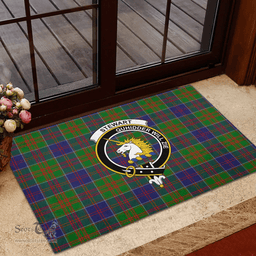 Scottish Stewart of Appin Hunting Modern Clan Tartan Rubber Door Mat - Classic Scottish Plaid Tartan Plaid