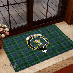 Scottish Stewart Hunting Modern Clan Tartan Rubber Door Mat - Classic Scottish Plaid Tartan Plaid