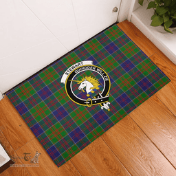 Scottish Stewart of Appin Hunting Modern Clan Tartan Rubber Door Mat - Classic Scottish Plaid Tartan Plaid