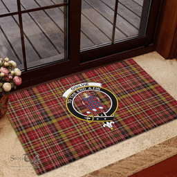 Scottish Ogilvie (Ogilvy) of Strathallan Clan Tartan Rubber Door Mat - Classic Scottish Plaid Tartan Plaid