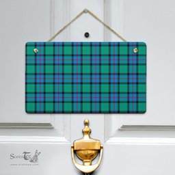 Scottish Flower Of Scotland Clan Tartan Door Sign - Classic Scottish Plaid Tartan Plaid