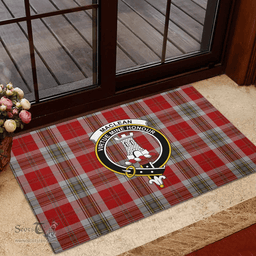 Scottish MacLean of Duart Dress Red Clan Tartan Rubber Door Mat - Classic Scottish Plaid Tartan Plaid