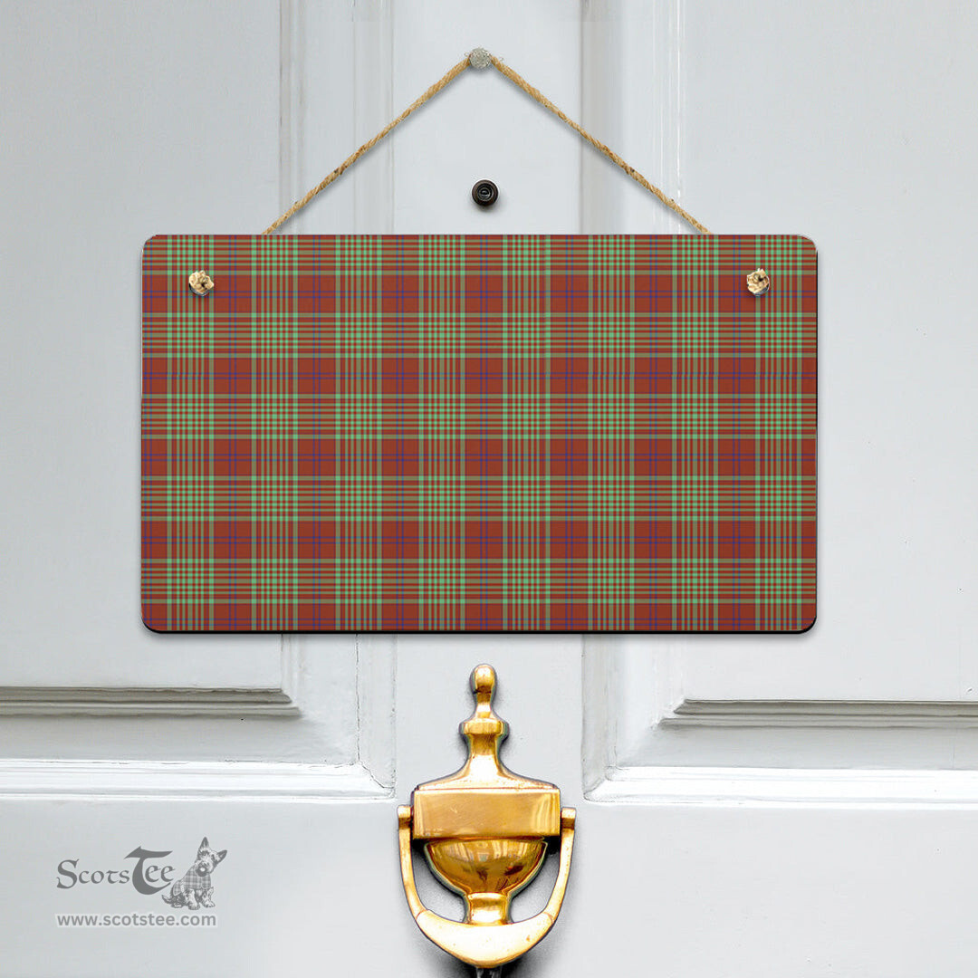 Scottish MacGillivray Hunting Ancient Clan Tartan Door Sign - Classic Scottish Plaid Tartan Plaid