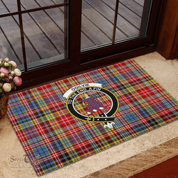 Scottish Ogilvie (Ogilvy) of Airlie Ancient Clan Tartan Rubber Door Mat - Classic Scottish Plaid Tartan Plaid