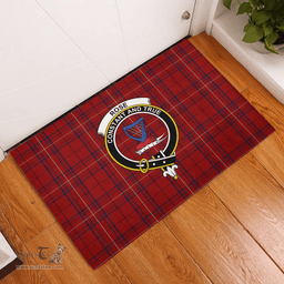 Scottish Rose of Kilravock Clan Tartan Rubber Door Mat - Classic Scottish Plaid Tartan Plaid